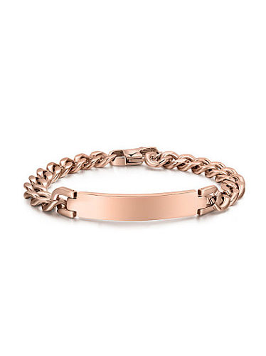 Bracelet élégant en titane géométrique plaqué or rose