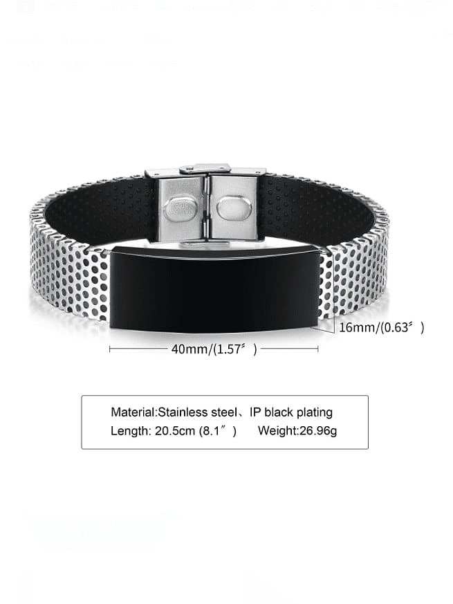 Stainless steel Leather Geometric Hip Hop Bracelet