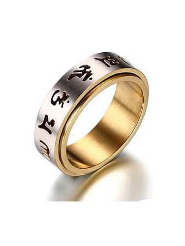 Personality Gold Plated Scripture Titanium Ring