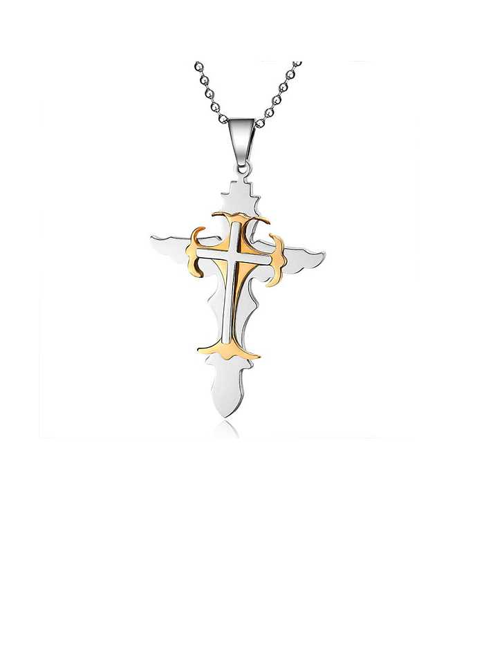 Collier religieux minimaliste en titane avec croix