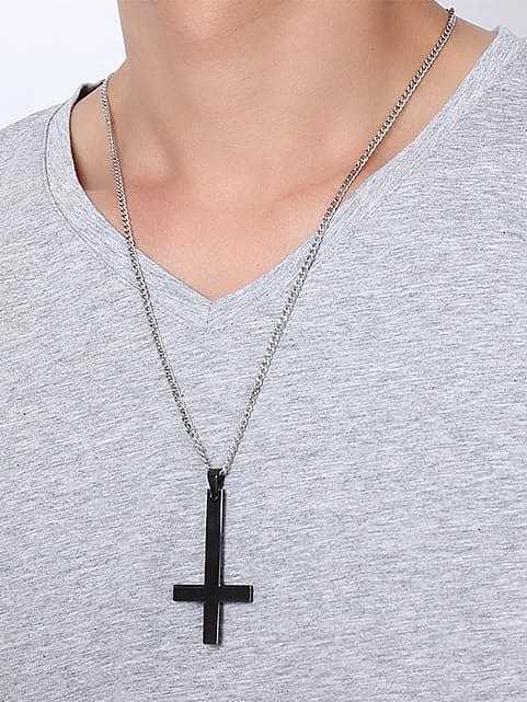 Collier Religieux Vintage Croix Acier Inoxydable