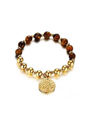 Exquisite Gold Plated Stone Stainless Steel Bracelet