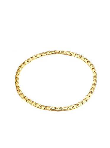 Luxury Gold Plated Geometric Shaped Magnet Titanium Necklace