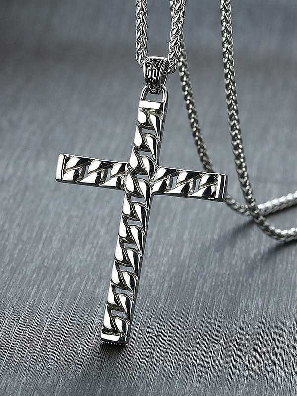 Minimalistische religiöse Halskette aus Edelstahl mit Kreuz