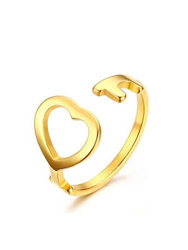خاتم تيتانيوم بتصميم مفتوح على شكل قلب