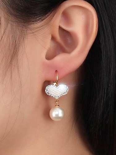 Fashion Heart Shaped Artificial Pearl Drop Earrings