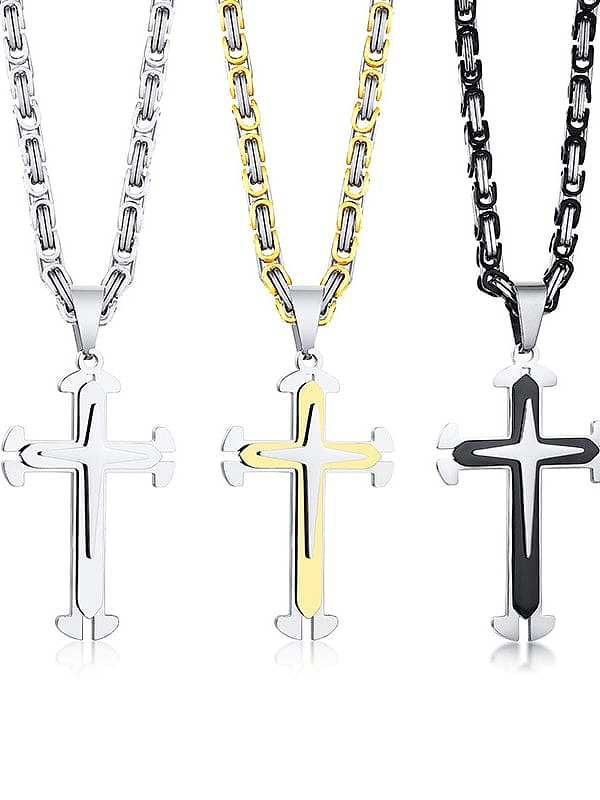 Titanium Steel Hip Hop Cross Pendant