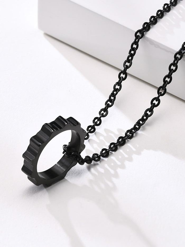 Titanium Steel Hollow Geometric Minimalist Necklace