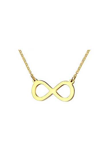 All-match Gold Plated Number Eight Shaped Titanium Necklace