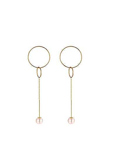 Temperament Round Shaped Artificial Pearl Drop Earrings