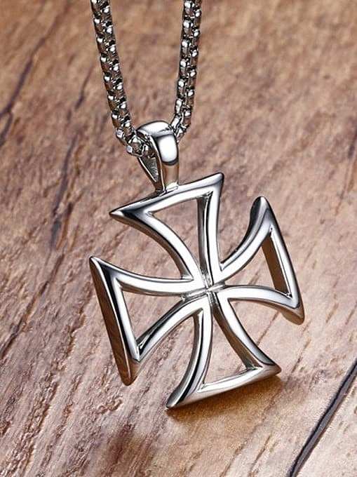Trendy Hollow Cross Shaped Titanium Pendant