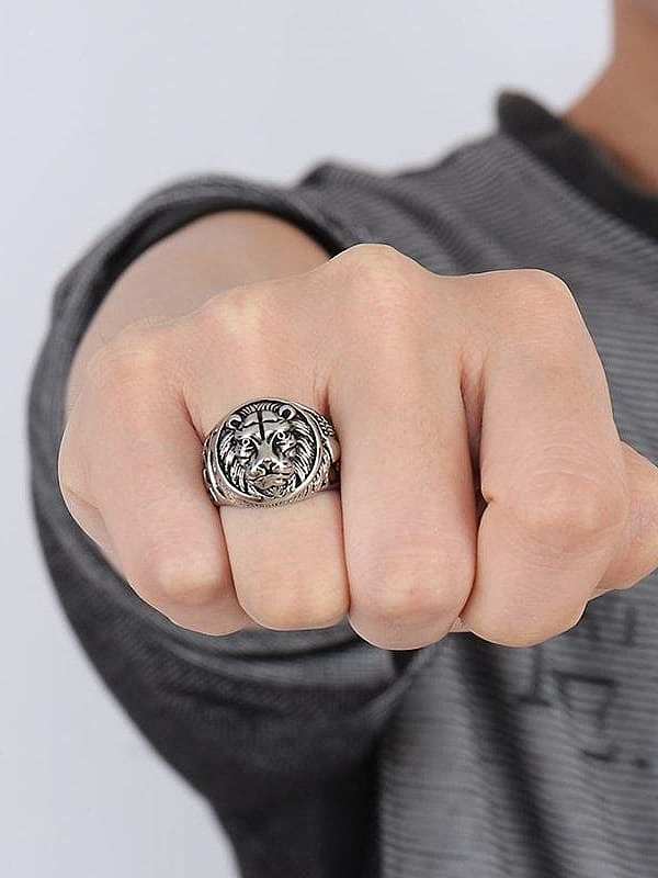 Punk Style Lion Shaped Stainless Steel Ring