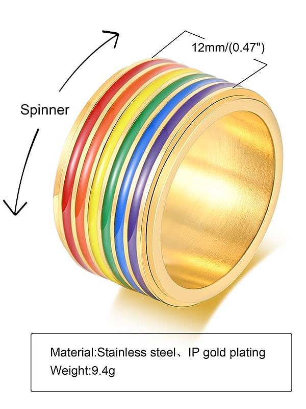 Stainless steel Enamel Geometric Minimalist Band Ring