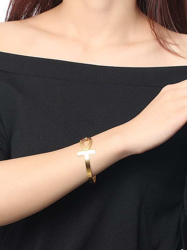 Stainless Steel With Smooth Simplistic Cross Bracelets