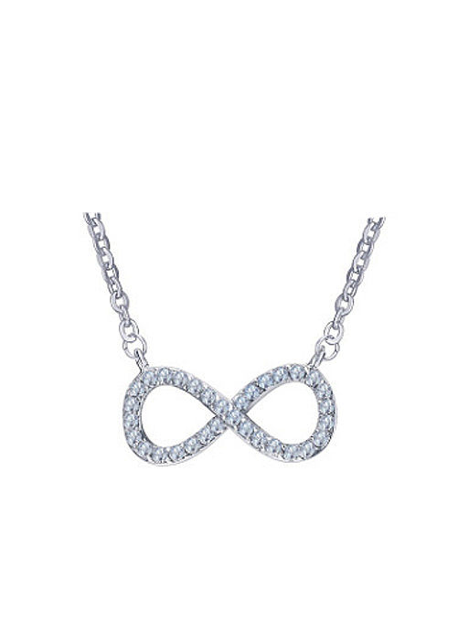 Temperament Number Eight Shaped Zircon Necklace