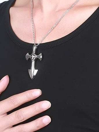 Titanium Cross Minimalist Regligious Necklace