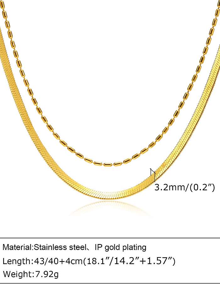 Collar de múltiples hilos minimalista geométrico de acero de titanio