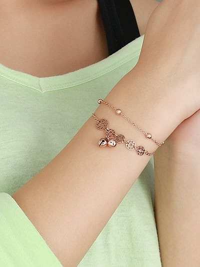 Adjustable Rose Gold Plated Geometric Titanium Bracelet