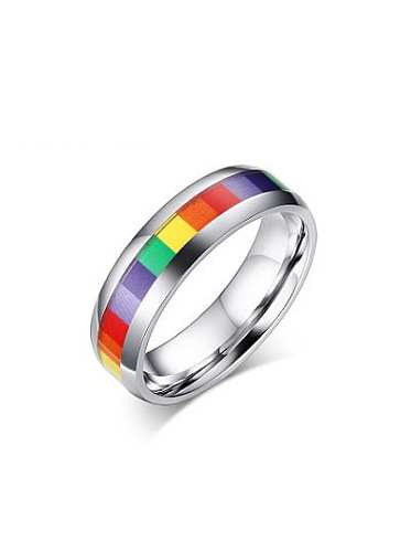 Unisex Colorful Stainless Steel Sticker Ring
