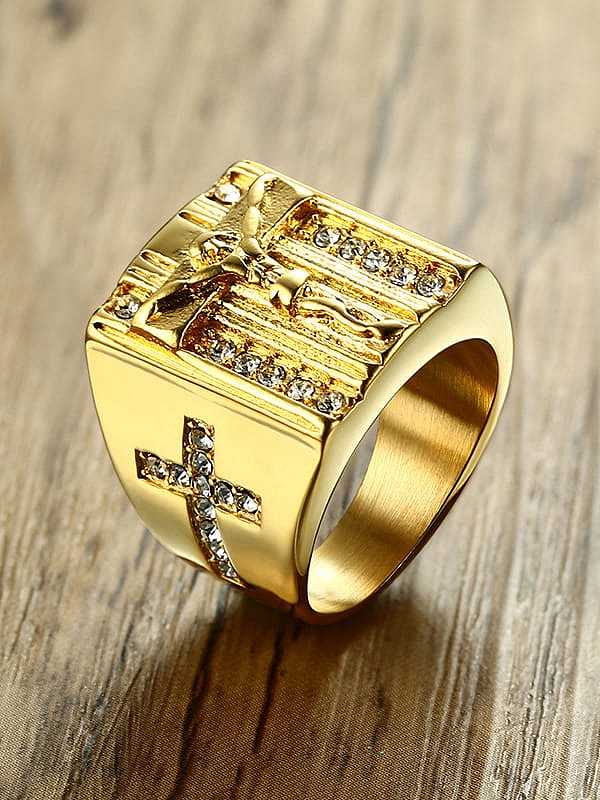 Titanium Steel Geometric Vintage Band Ring