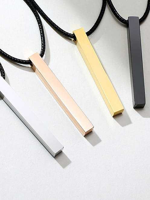 Collier pendentif minimaliste géométrique lisse en acier inoxydable