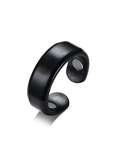 Personality Open Design Black Gun Plated Titanium Ring