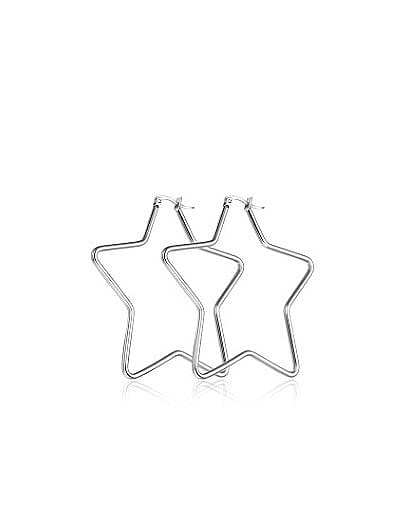 Boucles d'oreilles pendantes en titane en forme d'étoile polies exagérées