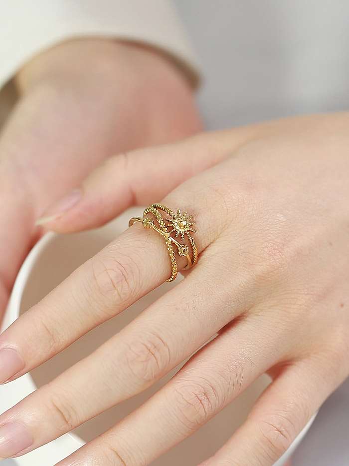 Stainless steel Star Vintage Stackable Ring