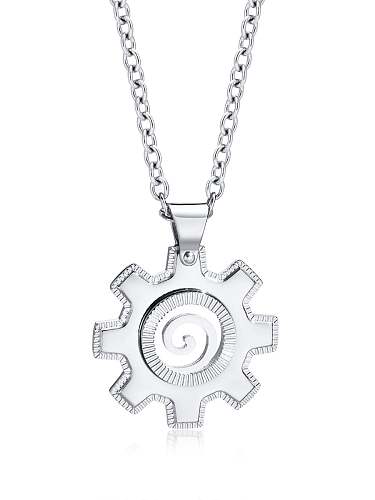 Titanium Steel Flower Hip Hop Necklace