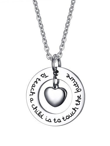 Fashionable Heart Shaped Stainless Steel Pendant