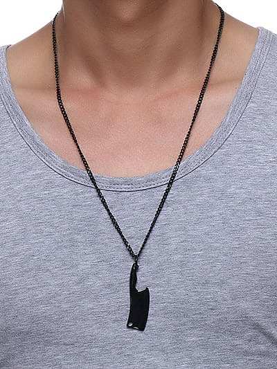 Personality Slice Shaped Gold Plated Titanium Pendant