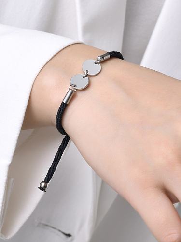 Stainless steel Artificial Leather Geometric Minimalist Adjustable Bracelet