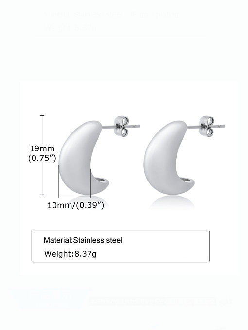 Boucle d'Oreille Goujon Minimaliste Géométrique Acier Inoxydable