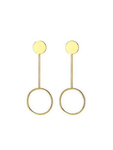 Temperament Runde Ohrringe aus vergoldetem Titan