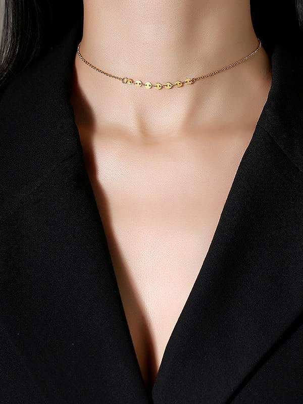 Runde minimalistische Halskette aus Titanstahl