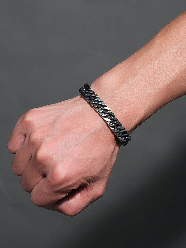 Bracelet pour homme en acier inoxydable de forme géométrique vintage