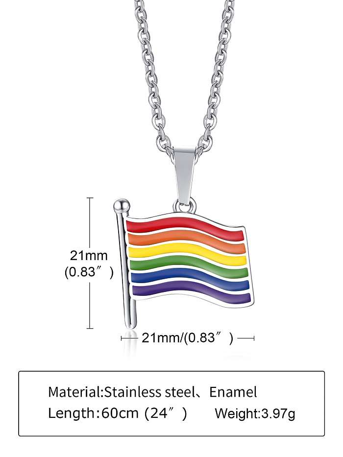 Stainless steel Enamel Minimalist Geometric Pendant