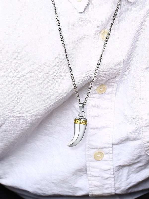 Stainless Steel With Platinum Plated Simplistic Irregular Spike Necklaces