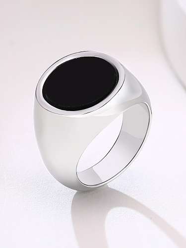Titanium Steel Acrylic Geometric Minimalist Band Ring