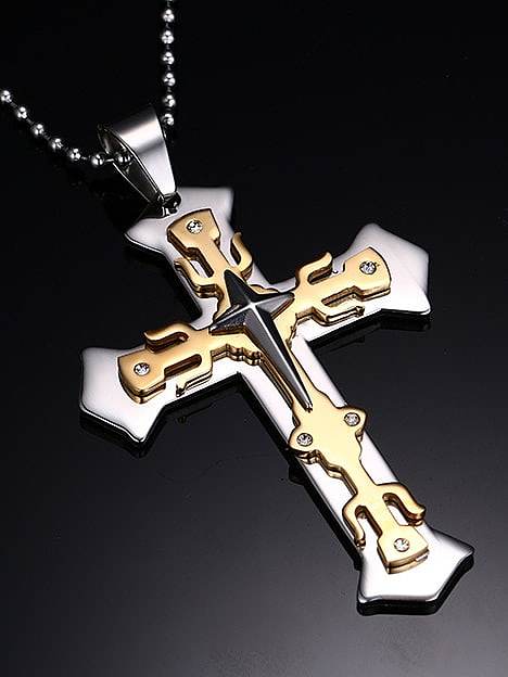 Minimalistische religiöse Halskette aus Titan mit Kreuz