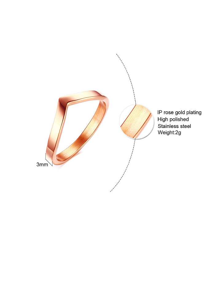 Stainless Steel With Simple Glossy Fashion Irregular Band Rings