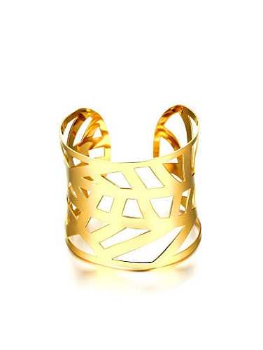 Personality Gold Plated Open Design Hollow Titanium Bangle