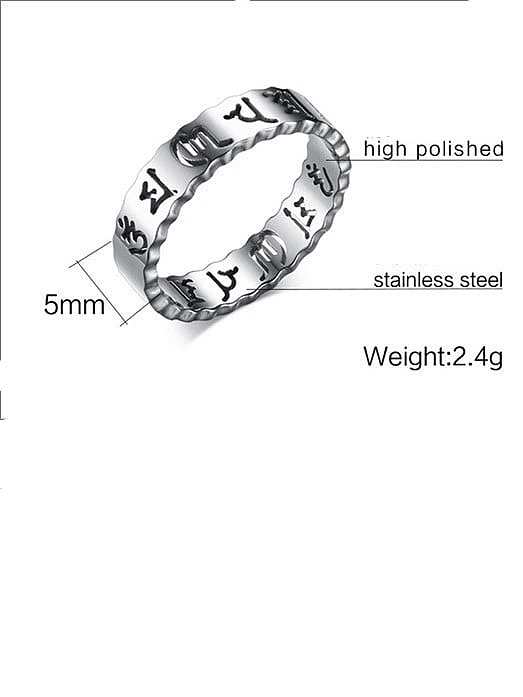 Stainless steel Letter Minimalist Band Ring