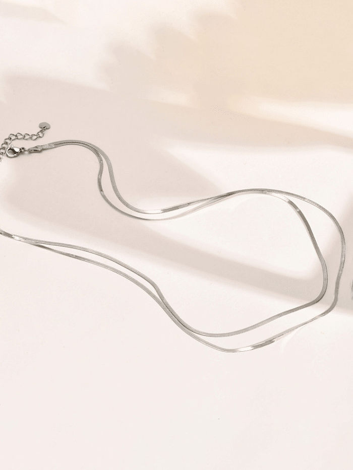 Schlangenknochenkette aus Edelstahl, minimalistische mehrsträngige Halskette
