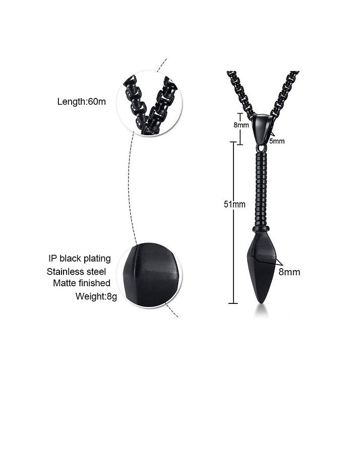 Edelstahl mit glatter, vereinfachter, unregelmäßiger Speerspitze-Anhänger-Halskette