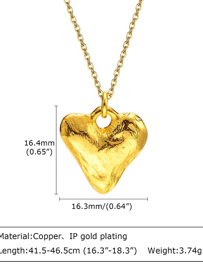 Brass Heart Minimalist Necklace