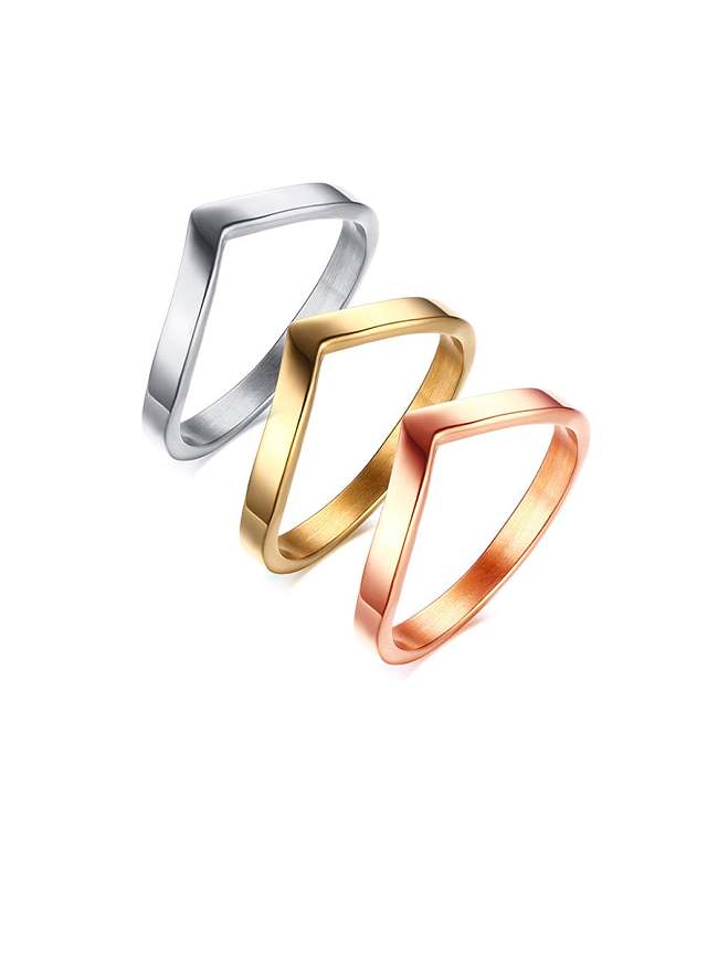 Stainless Steel With Simple Glossy Fashion Irregular Band Rings