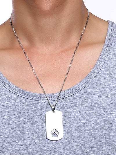 Lovely Dog Paw Shaped Stainless Steel Necklace