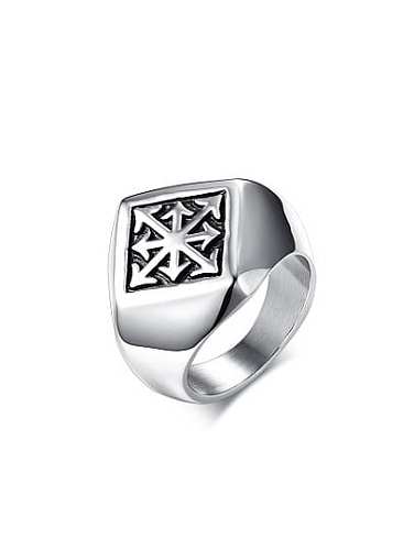 Personality Geometric Shaped Stainless Steel Men Ring
