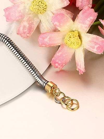 Exquisite Gold Plated Colorful Beads Titanium Bracelet